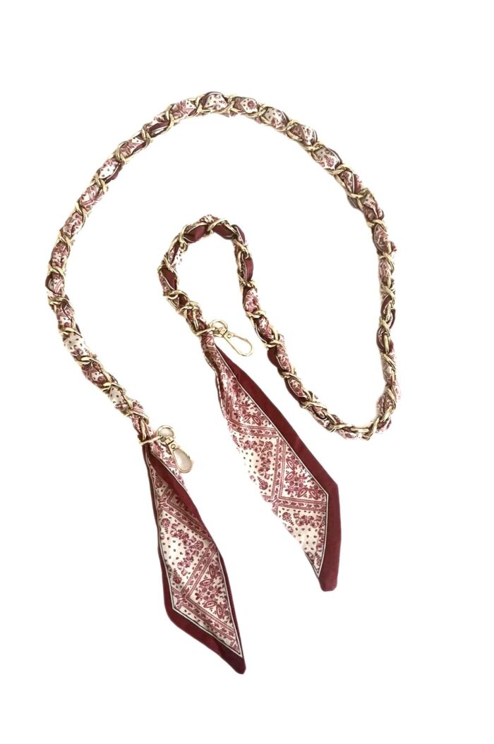 SOCO Long Straps- Light Burgundy & Cream print