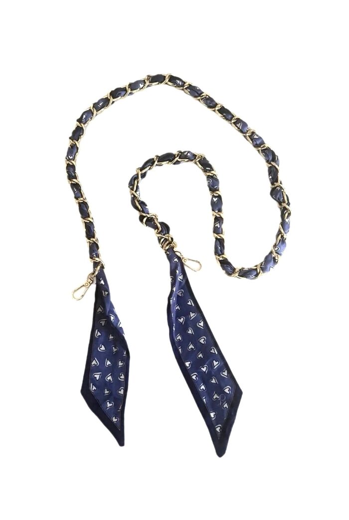 SOCO Long Straps-Purple & white heart Pattern