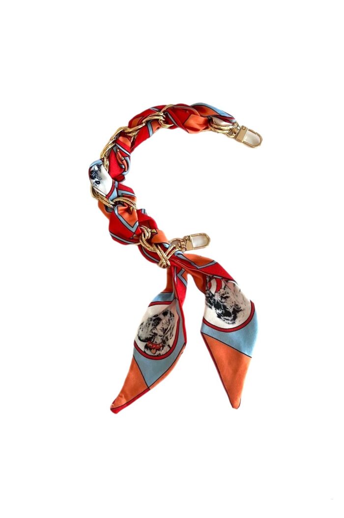 SOCO Scarf strap - Short strap orange & blue multi Gold
