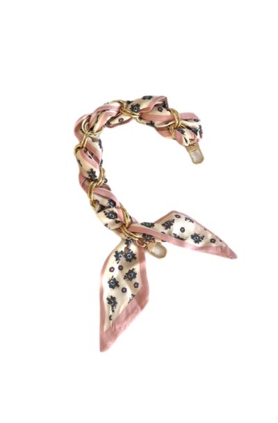 SOCO Scarf strap - Short strap pink - flower print Gold