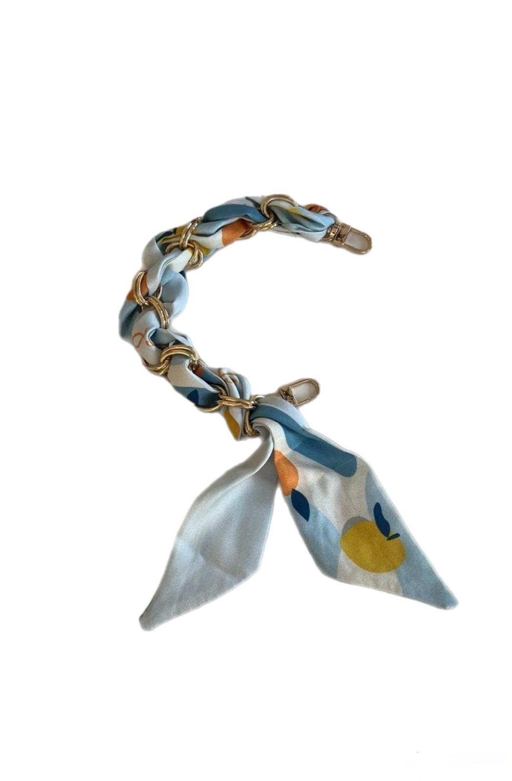 SOCO Scarf strap - Short strap blue & yellow multi Gold